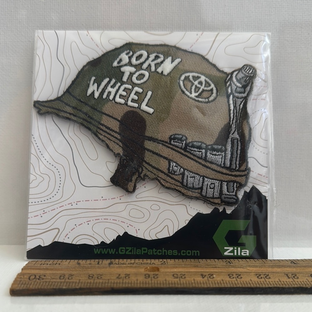 Green and Brown 'Born to Wheel' Patch
